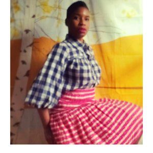 Vintage Raul Blanco striped midi skirt size 10